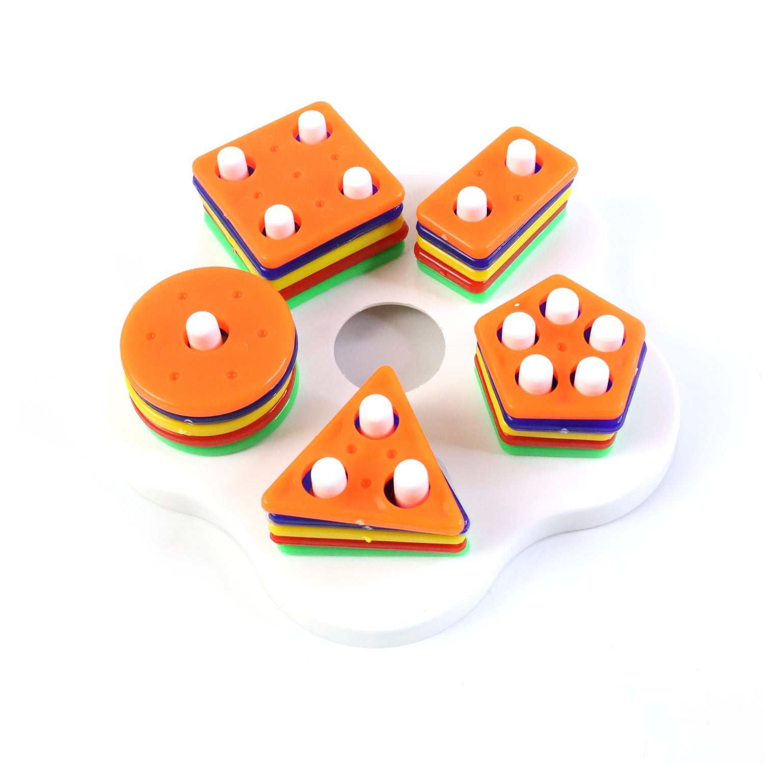 Geometric Stacking Sorter Puzzle Toy – Educational Shape Sorting and Stacking Toy for Toddlers | Develops Cognitive Skills and Fine Motor Skills