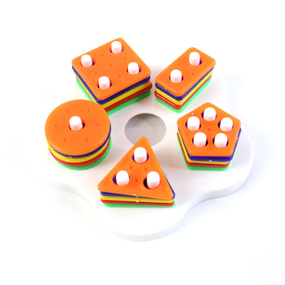 Geometric Stacking Sorter Puzzle Toy – Educational Shape Sorting and Stacking Toy for Toddlers | Develops Cognitive Skills and Fine Motor Skills