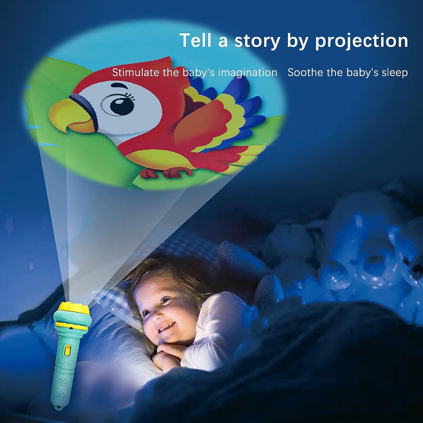 Mini Slide Projector for Kids with 3 Slides and Animated Patterns – Projection Flashlight Torch Educational Learning Toy for Boys and Girls (1 Pc Set)