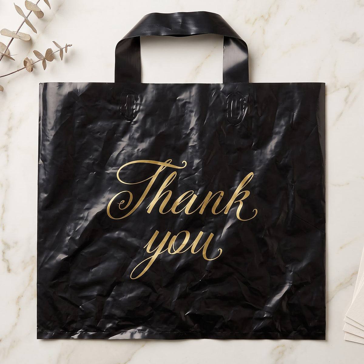 Premium Reusable Plastic Thank You Print Gift Carry Bag 30x26 Cm (1 Pc)