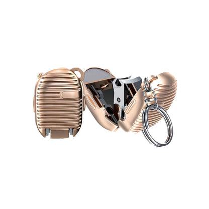 Keychain Nail Clipper | Mini Folding Travel Nail Cutter with Nail File (Multicolor / 1 Pc)