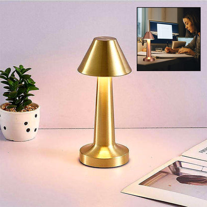 USB Rechargeable Touch Control LED Table Lamp with 3 Color Modes and 3 Brightness Levels Portable Dimmable Metal Desk Lamp for Bedroom Home Office Restaurant and Kids Room (1 Piece)