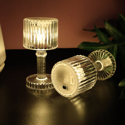 Set of 6 LED Crystal Effect Table Lamps Battery Operated Decorative Mini Desk Lights for Home Restaurants Weddings Festive Decor Diwali Table Centerpiece Lights