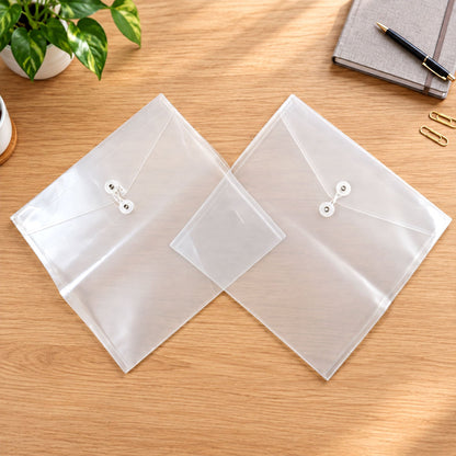 Plastic Document File Folder with String Closure, Translucent Expandable Envelope File Organizer for Documents, Certificates, Bills and Home Paperwork