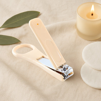 Ergonomic Ring Handle Nail Clipper for Precise Clean and Comfortable Trimming Long Lever Design with Anti Slip Grip Smooth Curved Blades Integrated Mini Nail File and Fingertip Control Loop for Salon Style Manicures (1 Pc)