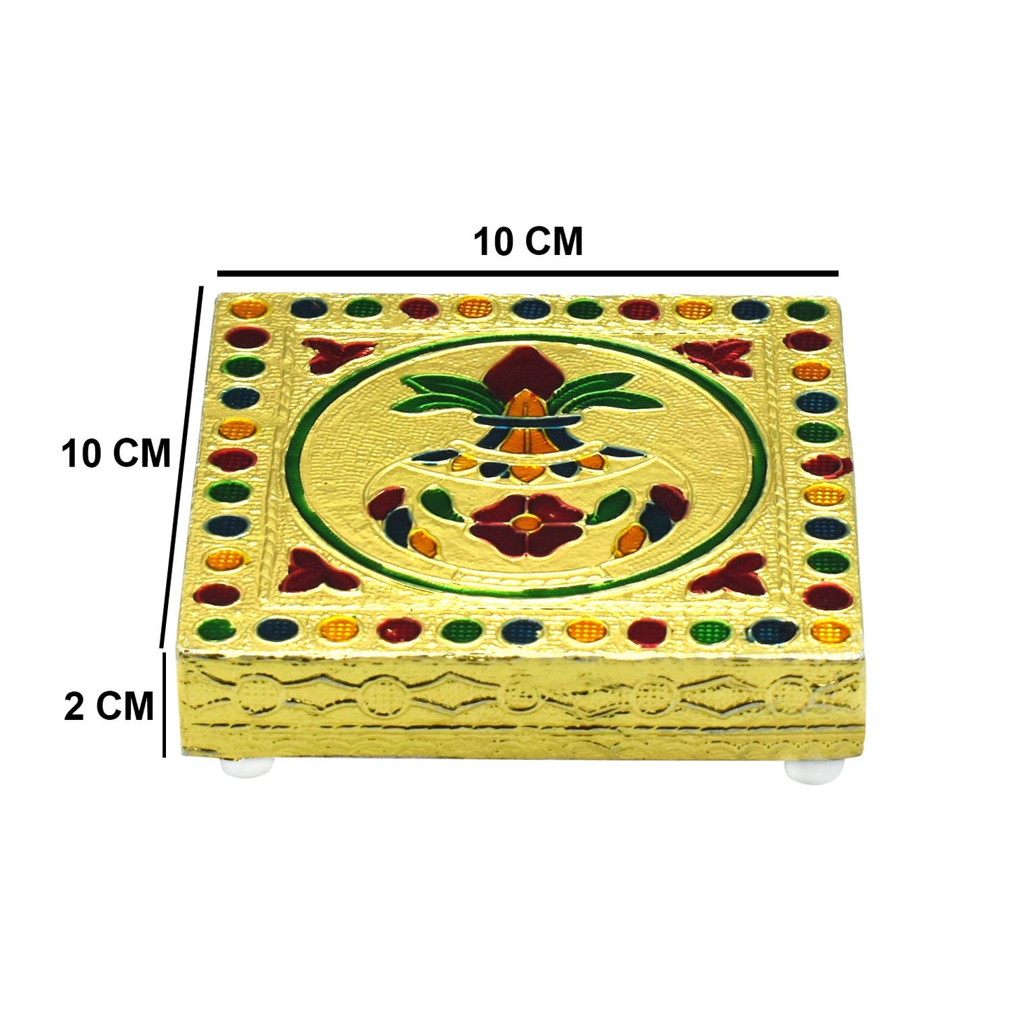 Fancy Wooden Designer Bajot Decorative Pooja Chowki for Home Temple, Religious Ceremonies, Festivals and Home Décor (1 Pc)
