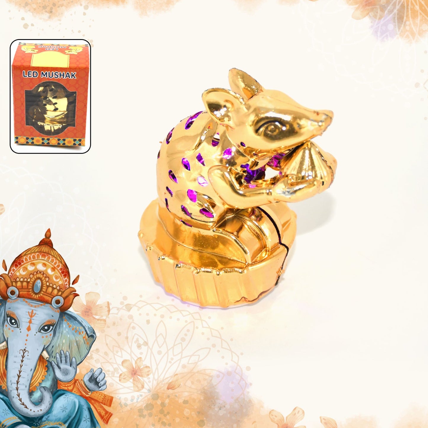 Multicolour Led Mushak For Ganpati Decorations (1 Pc)