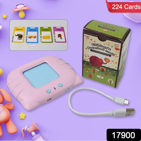 Preschool Learning Flash Cards Talking Machine for Kids with 224 English Words and 112 Double-Sided Educational Cards