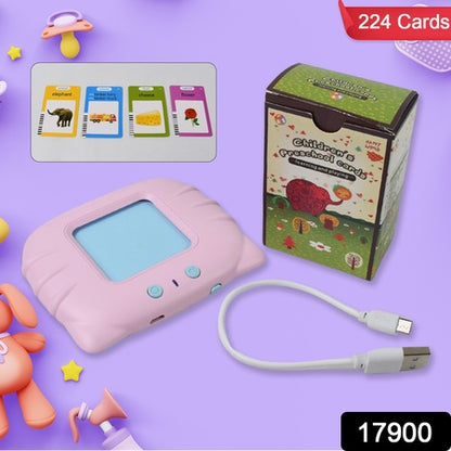 Preschool Learning Flash Cards Talking Machine for Kids with 224 English Words and 112 Double-Sided Educational Cards