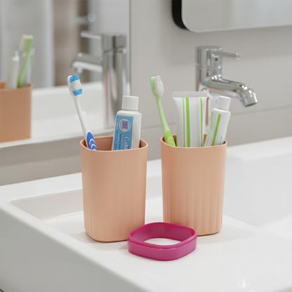 Multifunction Portable Travel Toothbrush Case Toothbrush and Toothpaste Holder Travel Toothbrush Storage Box, Portable (2 Pc)