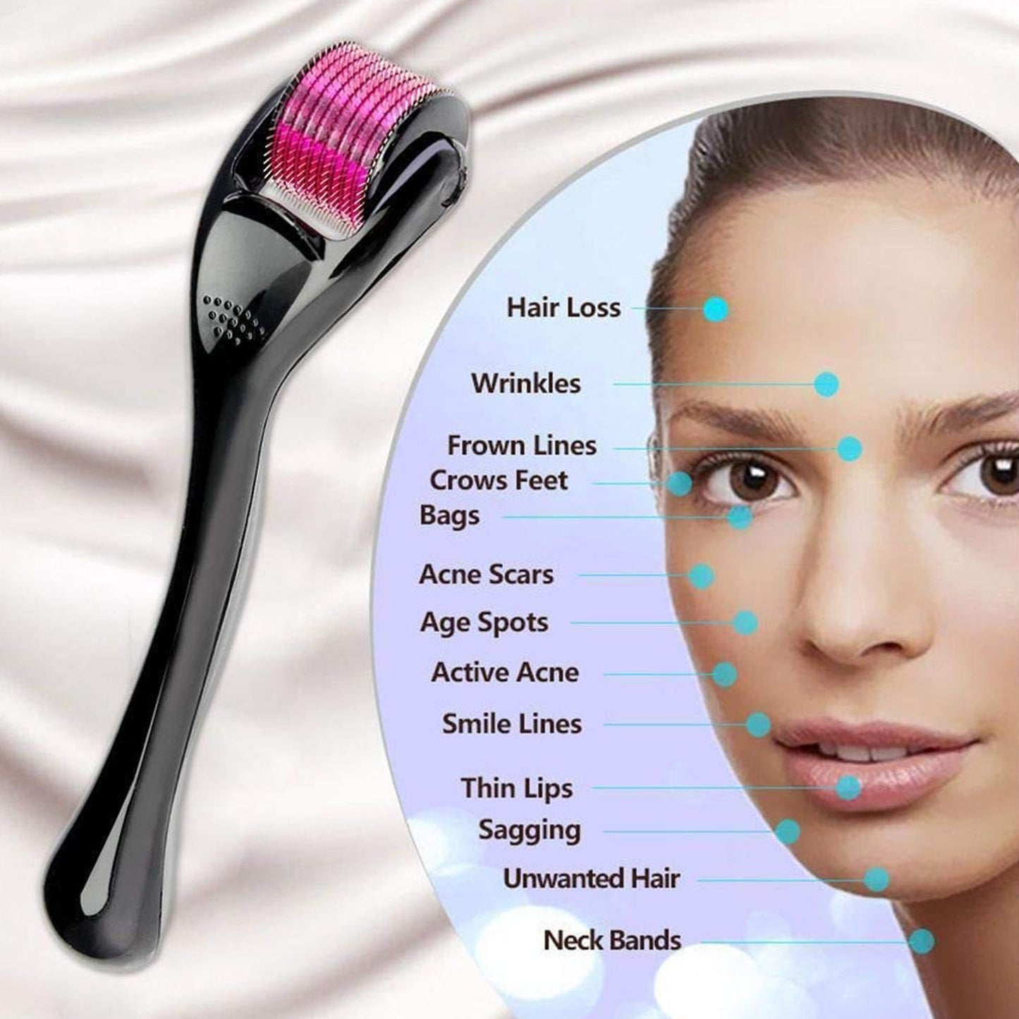 Derma Roller 0.75mm | Anti-Ageing, Scar Reduction &amp; Hair Regrowth Tool