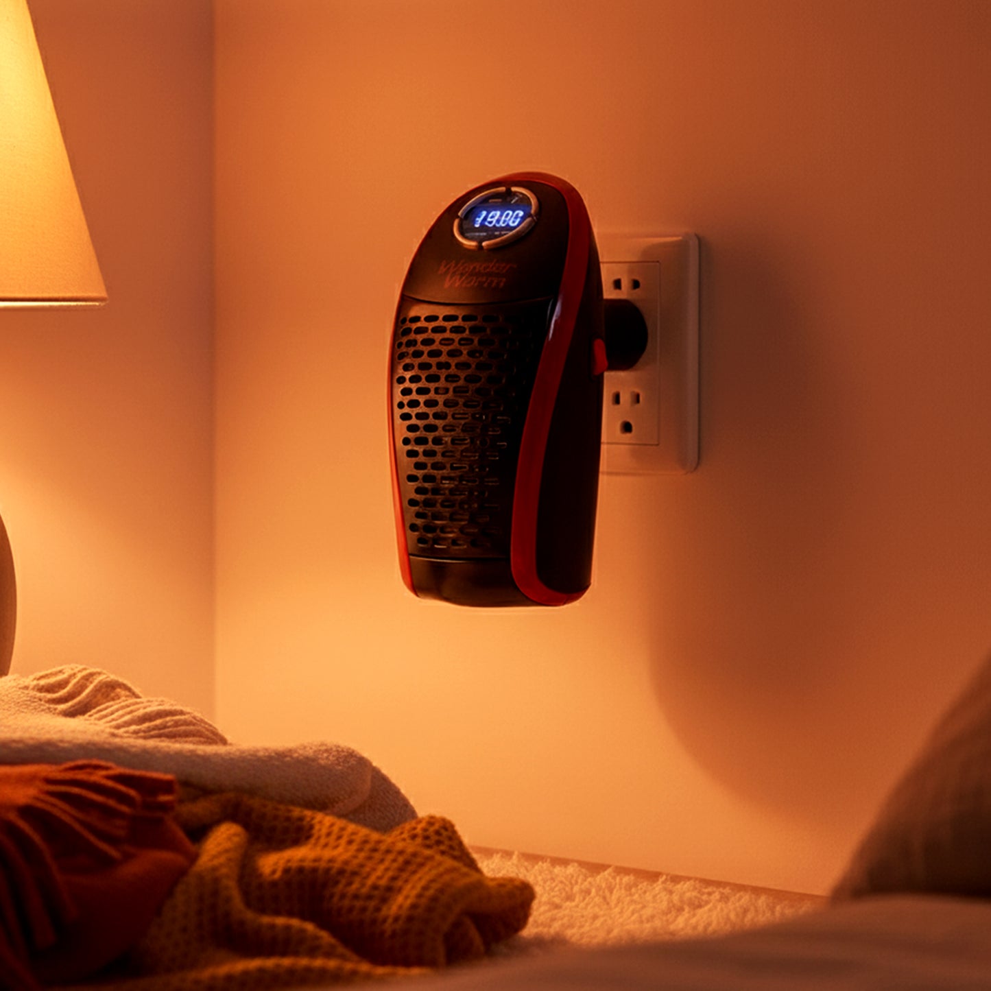 Wonder Warm 400W Wall Plug Room Heater with Remote Control – Compact Personal Space Heater (1 Pc)
