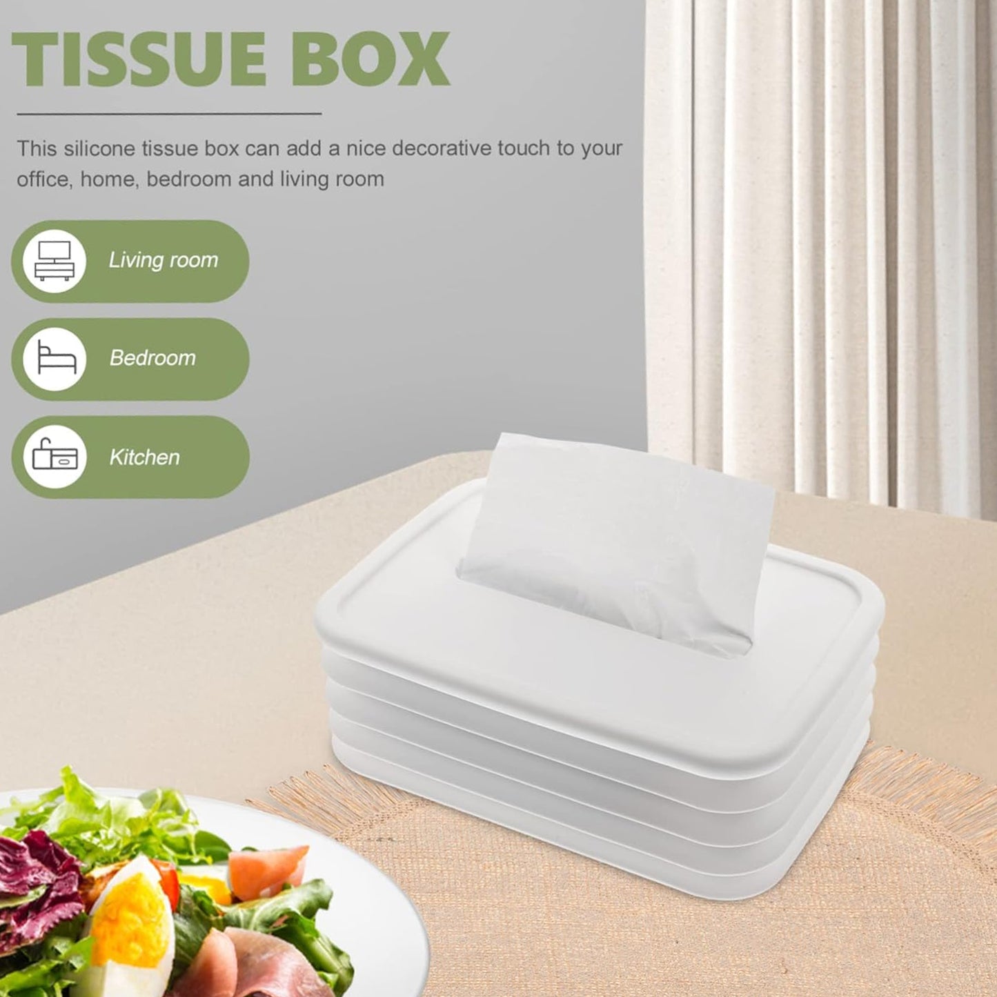 Silicone Tissue Holder – Flexible Wave Design Tissue Box for Bathroom, Office, Car & Bedroom (1 Pc)