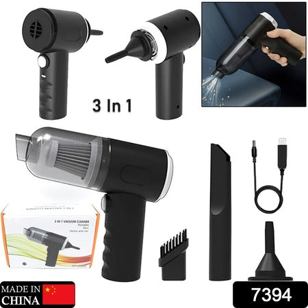 3 in 1 Wireless Car Mini Vacuum Cleaner with Blower Portable Rechargeable Handheld High Power Suction Cleaner for Car, Home, Computer and Keyboard Cleaning