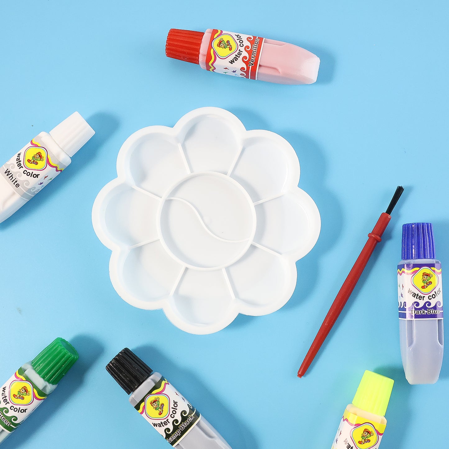 Kids Water Colour Painting Set with Brush &amp; Mixing Palette – Creative Art & Drawing Colour Set for Children (1 Set)