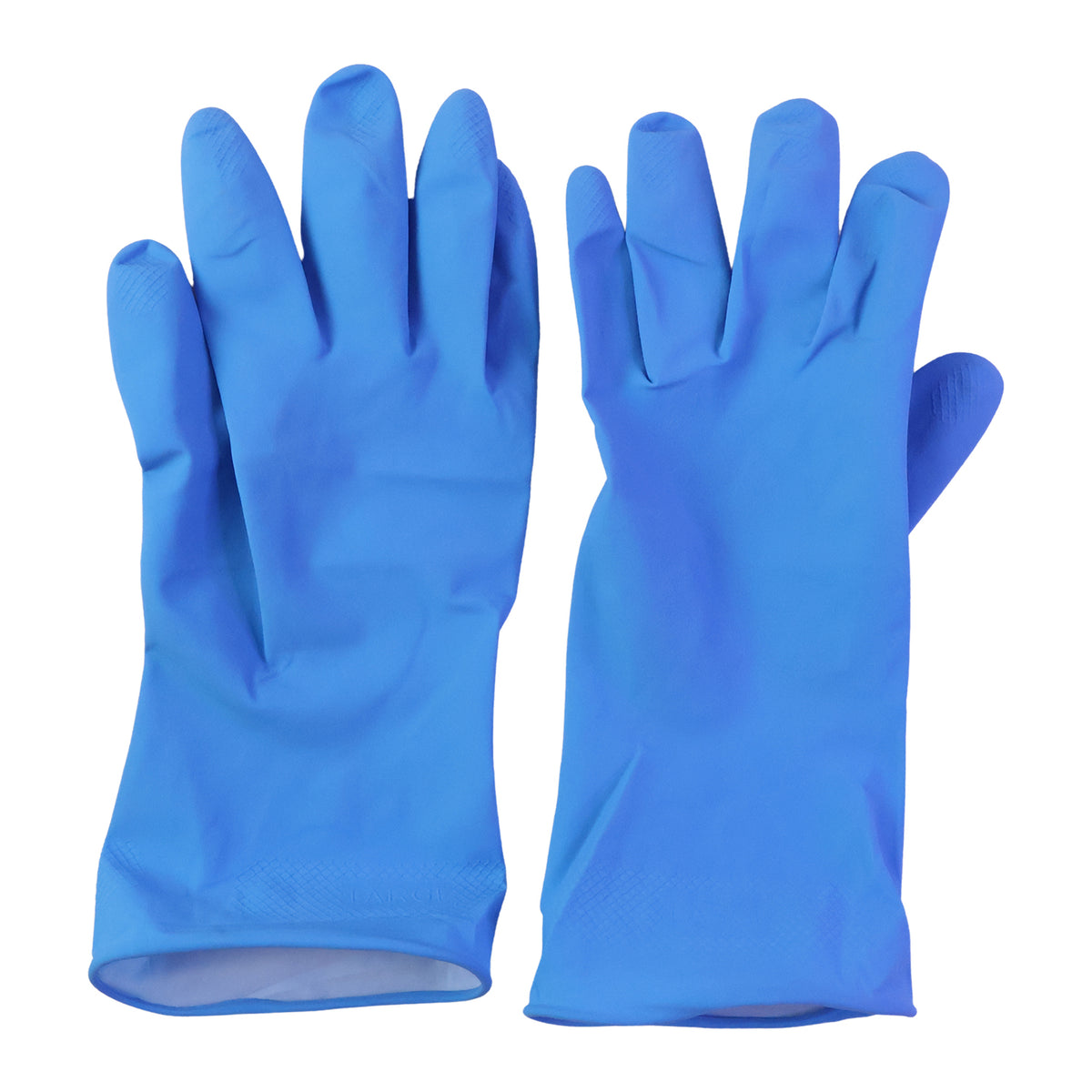 Large Victor Blue Rubber Cleaning Gloves for Dishwashing and Household Cleaning, Reusable Waterproof Gloves for Kitchen, Bathroom and Daily Chores (1 Pair)