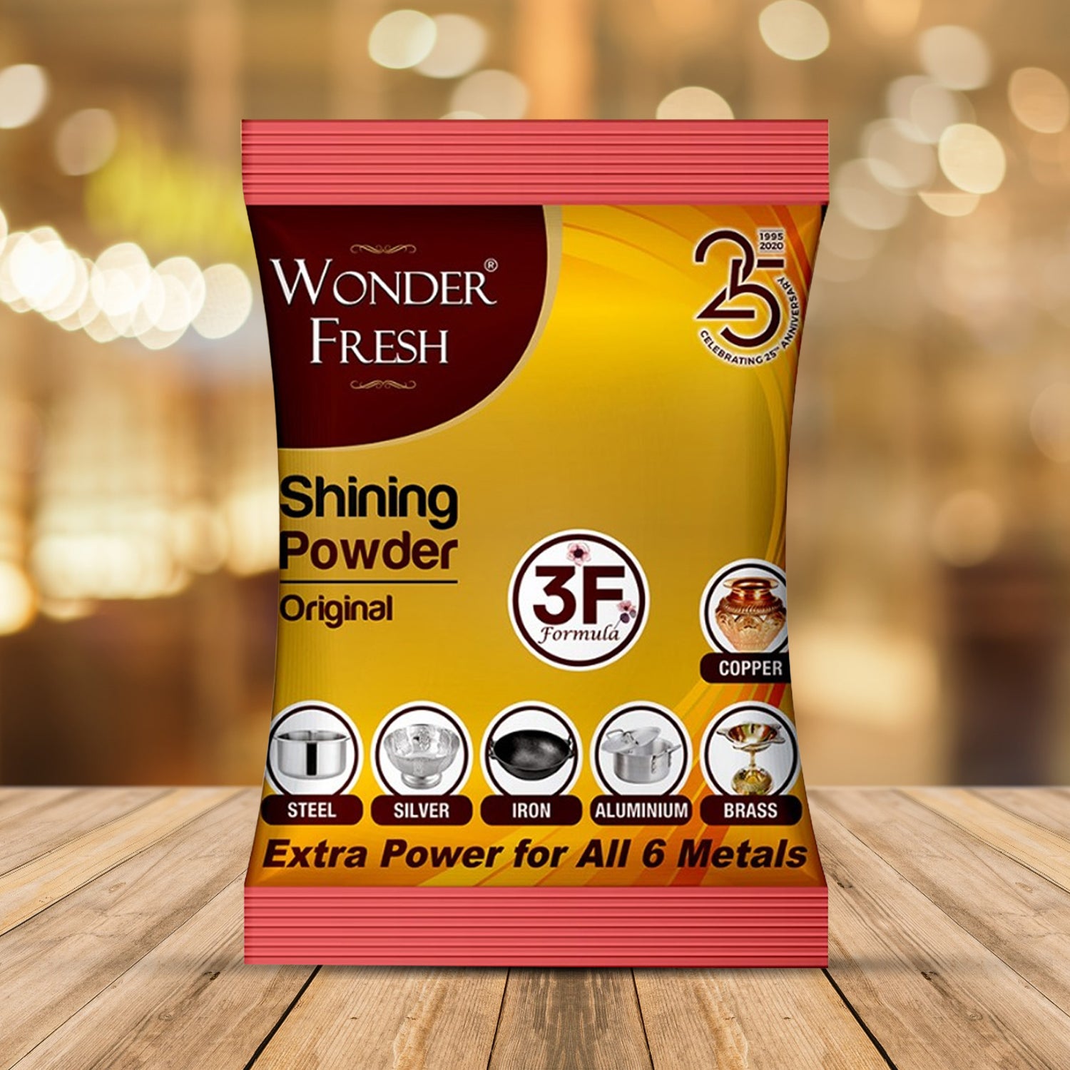 Shining Metal Cleaning Powder for Copper, Brass, Silver, Aluminum, Iron and Steel Utensils and Accessories (200 GM)