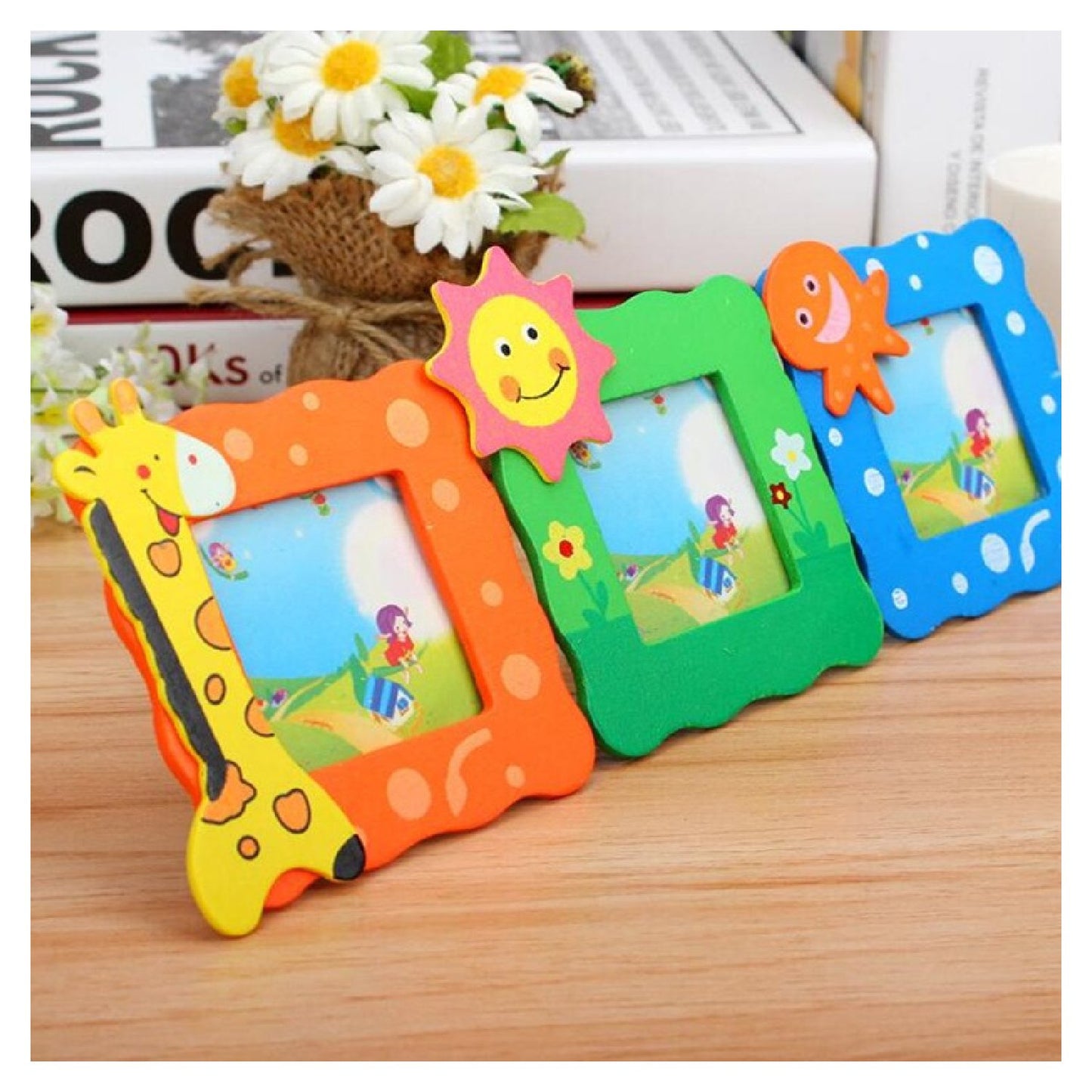 Synthetic Table Photo Frame for Home Decor, 6x8 Inch Tabletop Picture Frame with Acrylic Front, Horizontal & Vertical Display (1 Pc)