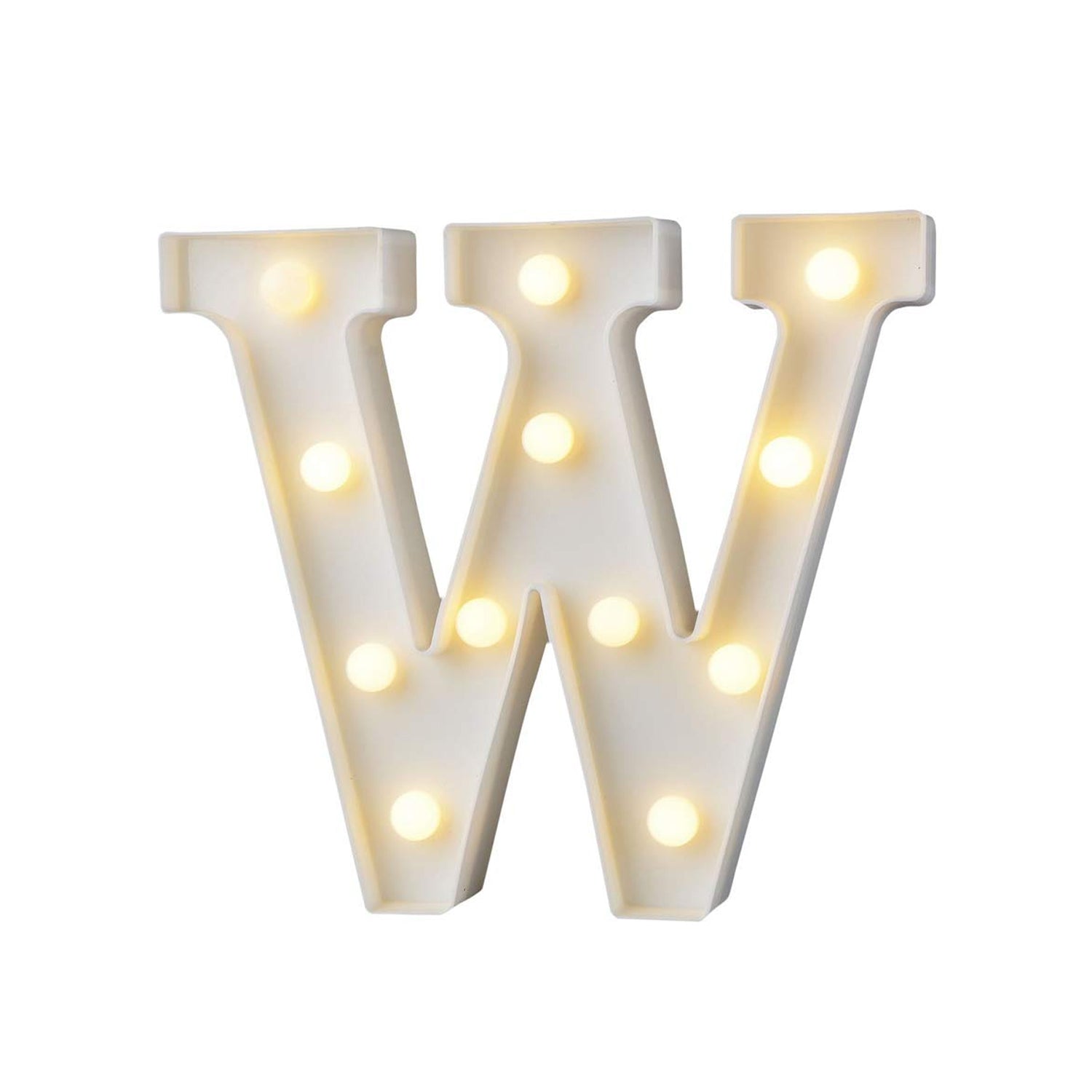 W Alphabet Shape LED Decorative Night Light Battery Operated Marquee Lamp for Kids Room Bedroom Party Home Decoration Wall and Table Decor