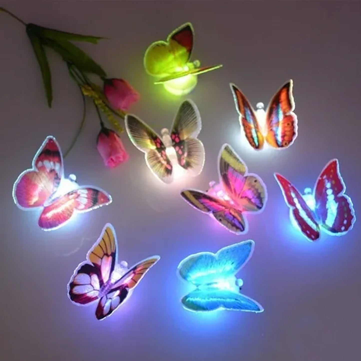 Butterfly 3D Illusion LED Night Lamp Decorative Table Light for Bedroom, Living Room, Lobby and Kids Room (Pack of 50)