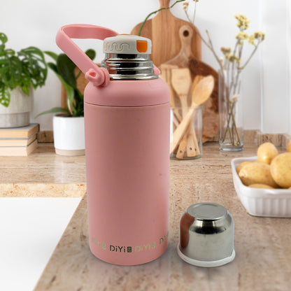 Stainless Steel Tumbler 316 Stainless Steel Vacuum Insulated Cup Bottle 1300ML Portable Travel Kettle Water Bottle with Handle Large Capacity Sports Flask with Lid and Straw
