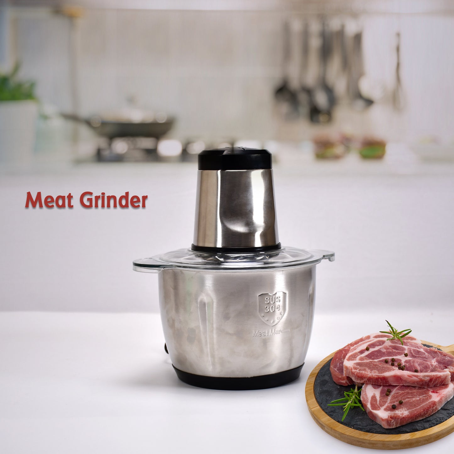 Stainless Steel Electric Meat Grinder Food Chopper 3L 300W for Meat, Vegetables, Onion, Garlic, Fruits and Nuts (1 Pc)