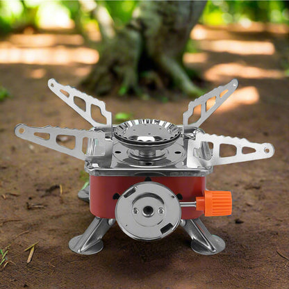 Mini Square Camping Stove – 2800W Portable Outdoor Gas Burner for Camping, Hiking &amp; Picnic (1 Pc)