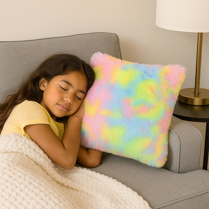 Soft Plush Multicolor Rainbow Cushion Pillow – Fluffy Decorative Throw Pillow for Sofa, Bed, Living Room and Gifting